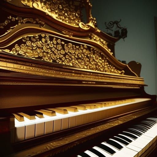 Golden Hour Piano: Epic Cinematic Digital Painting