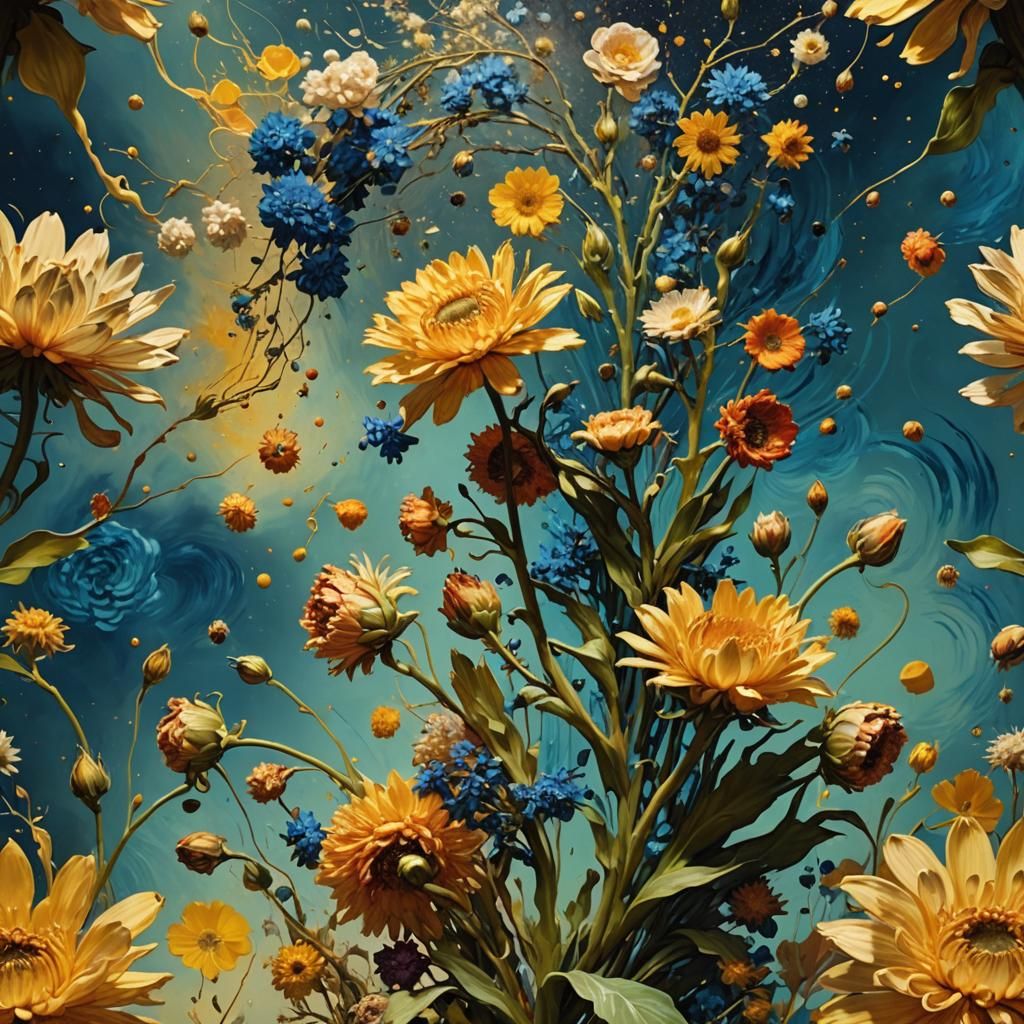 Isotope Pollinating Flower in a Classical Style