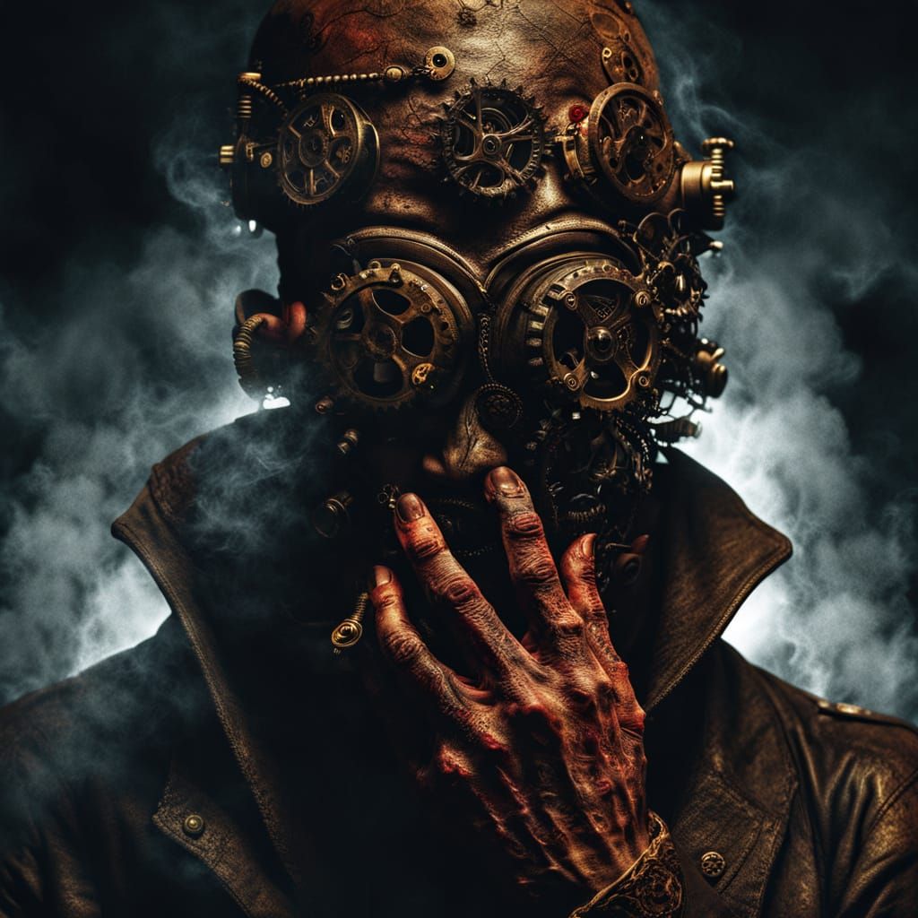 Steampunk Sandman Covered in Blood