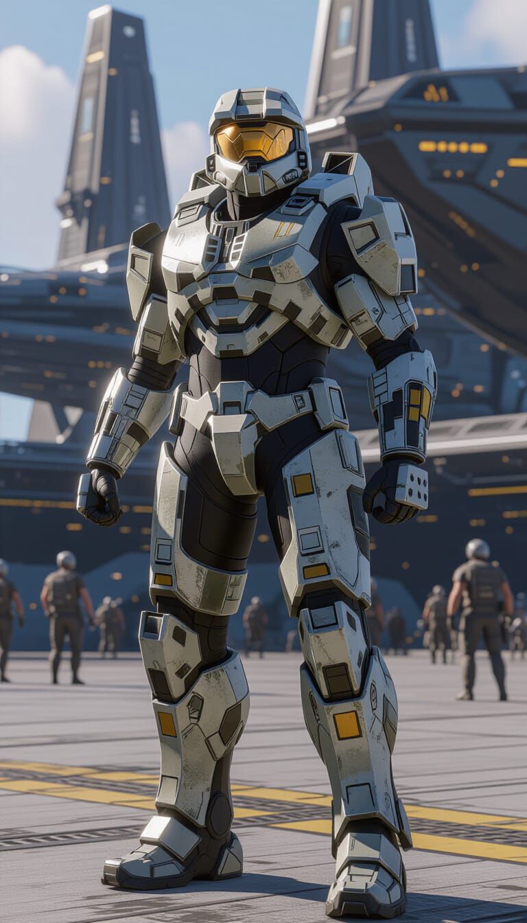 Spartan Warrior in Golden Accented Armor