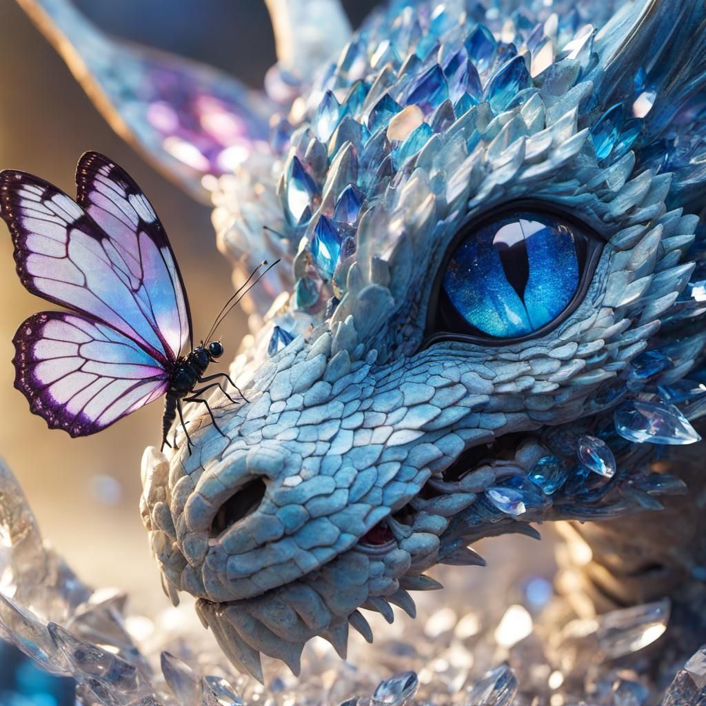 Crystal Butterfly on Dragon Nose, Anime Style