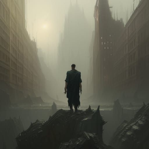 Man with Dissociative Identity Disorder in Dark Fantasy Art