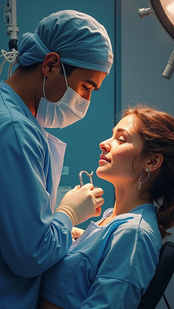 Doctor Examining Patient in Hyperrealistic Style