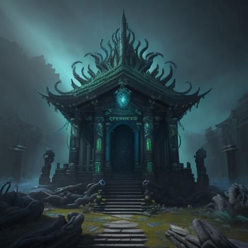 Medusa in Mystical Temple: Fantasy Concept Art