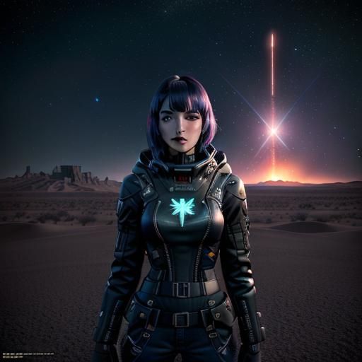 UFO Crash at Roswell in Psychedelic Style