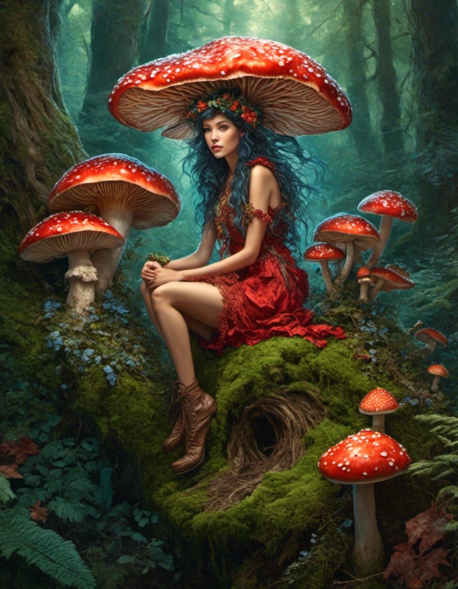 Forest Fairy on Mushroom in Ultra HD