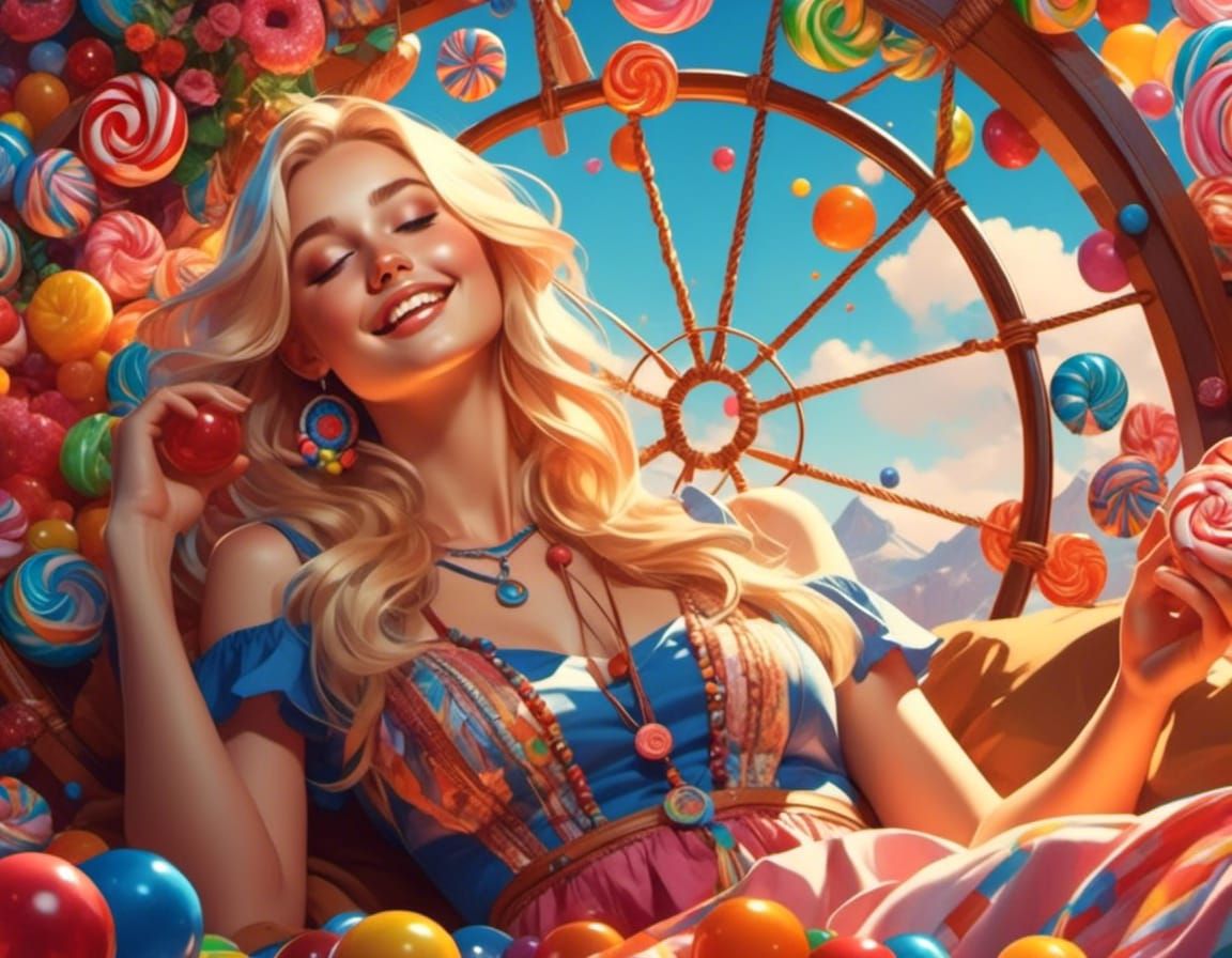 Julie is dreaming of a world full of candy