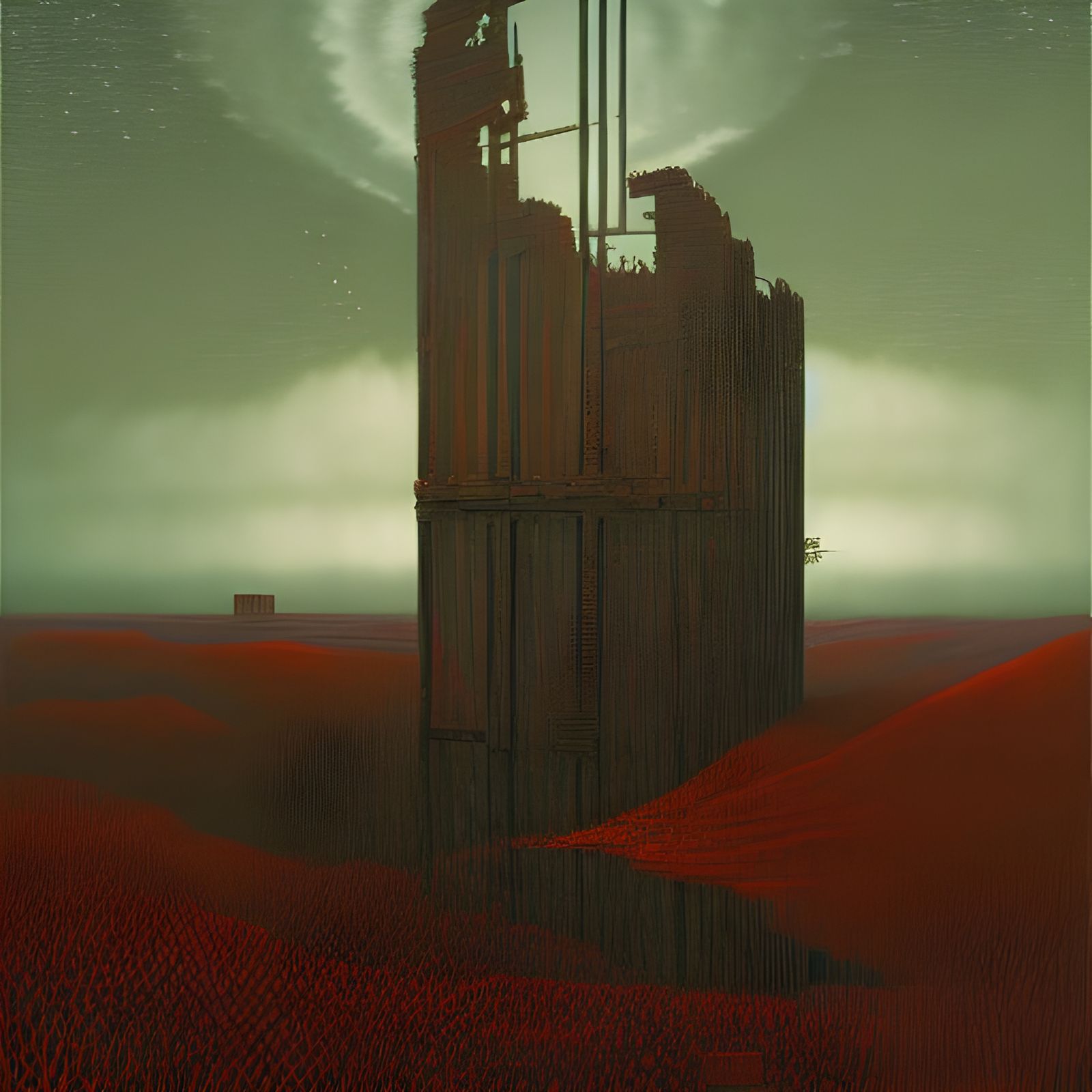 Surreal Landscape Painting in Romantic Style