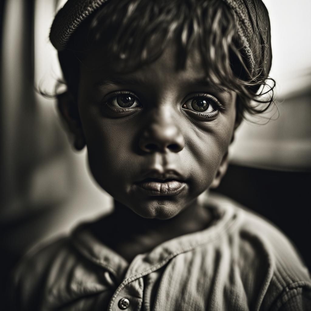 Angelic Child Portrait in Haunting Style