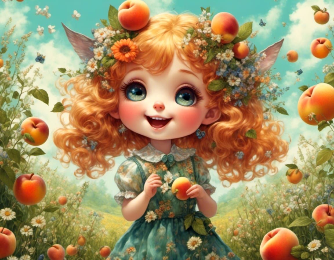 Peachpit Ticklebiscuit: Happy Character in Orchard Meadow