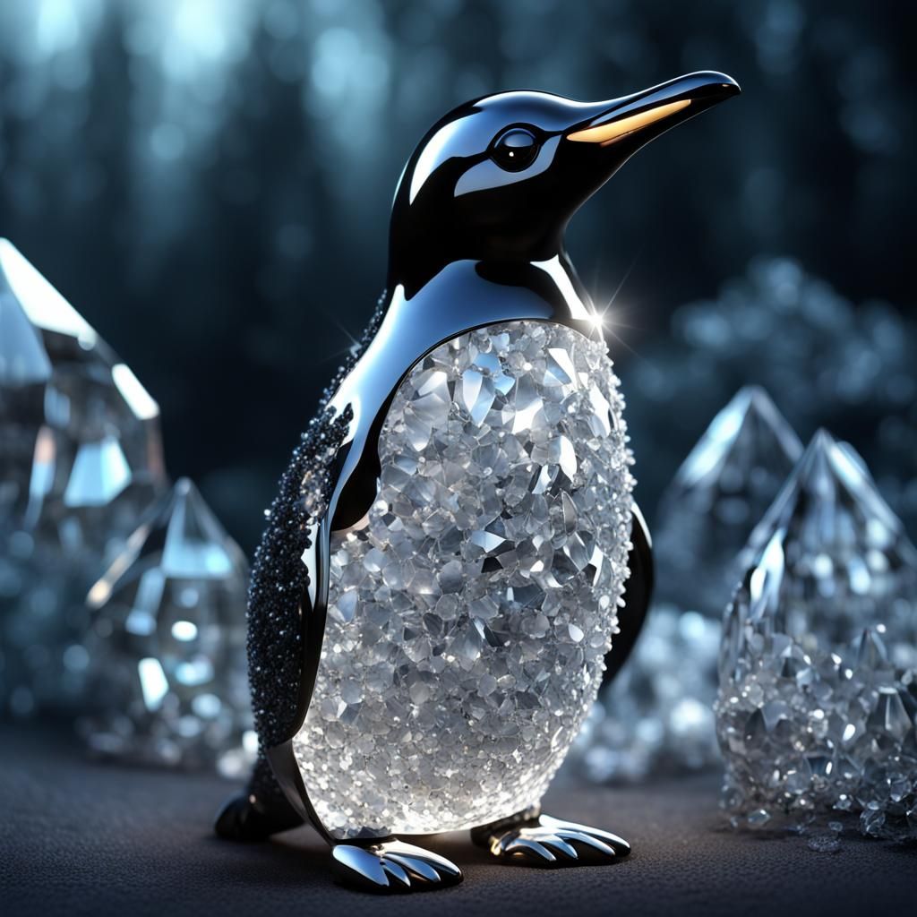 A delicate shimmering penguin