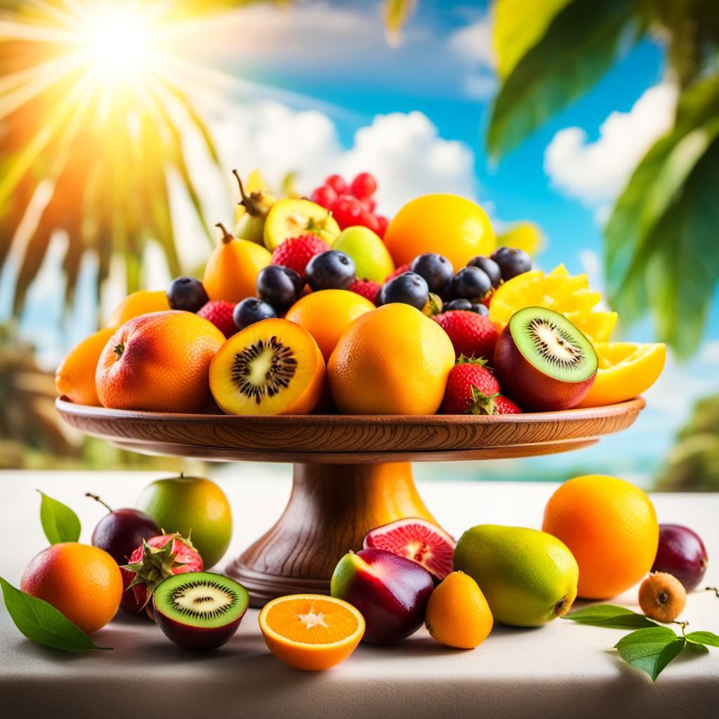 Exotic Fruits Bathed in Divine Sunshine
