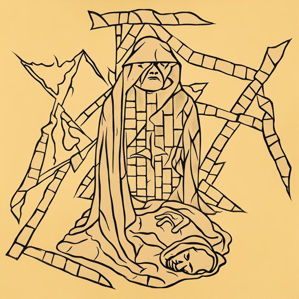 Occult Symbol and Sleeper in a Stark Photograph