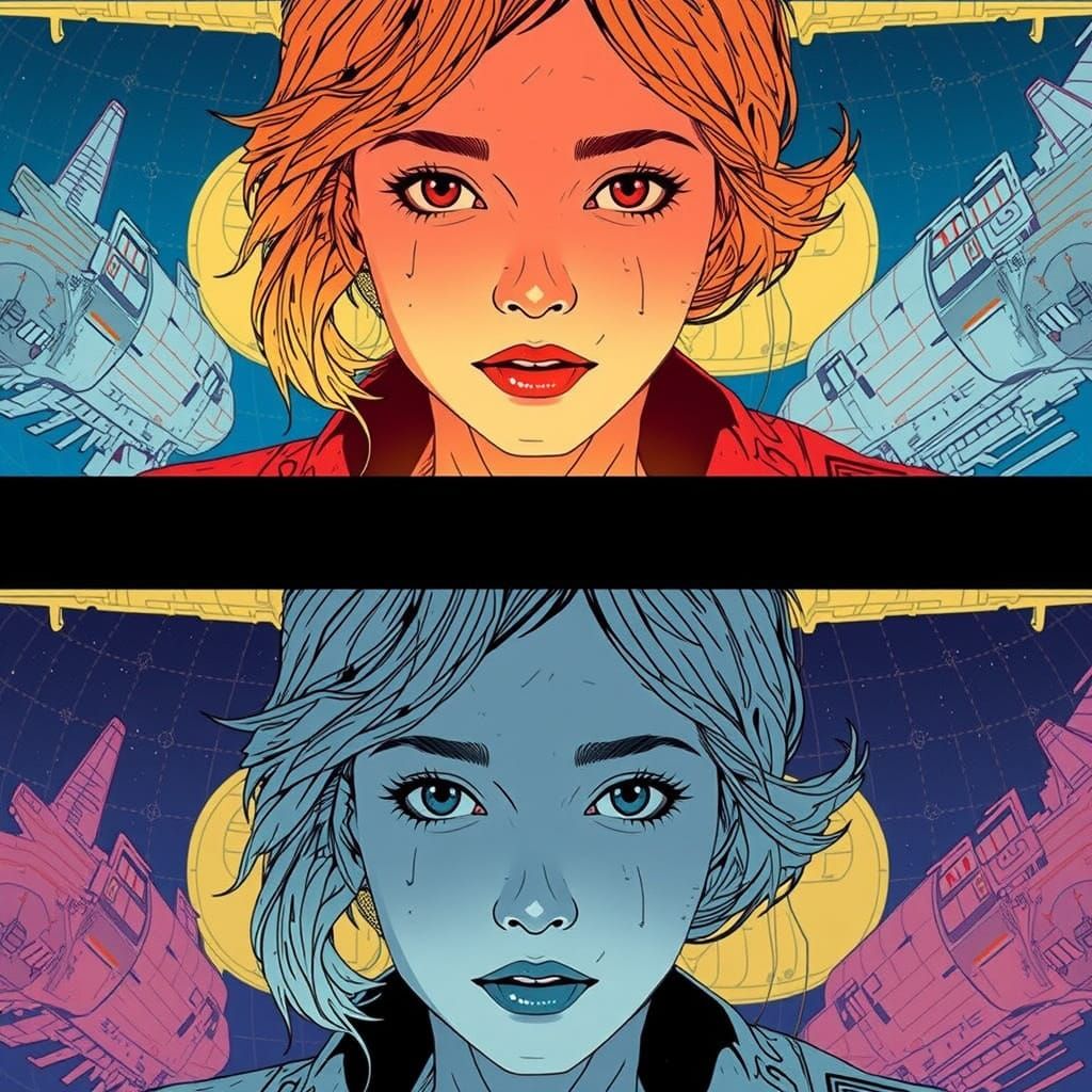 Vintage Aircraft Exploded Views in Manga Style