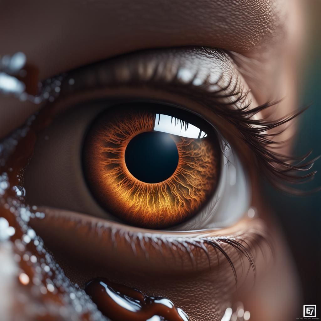 Realistic Macro Eye Close-up: Detailed Fantasy Art
