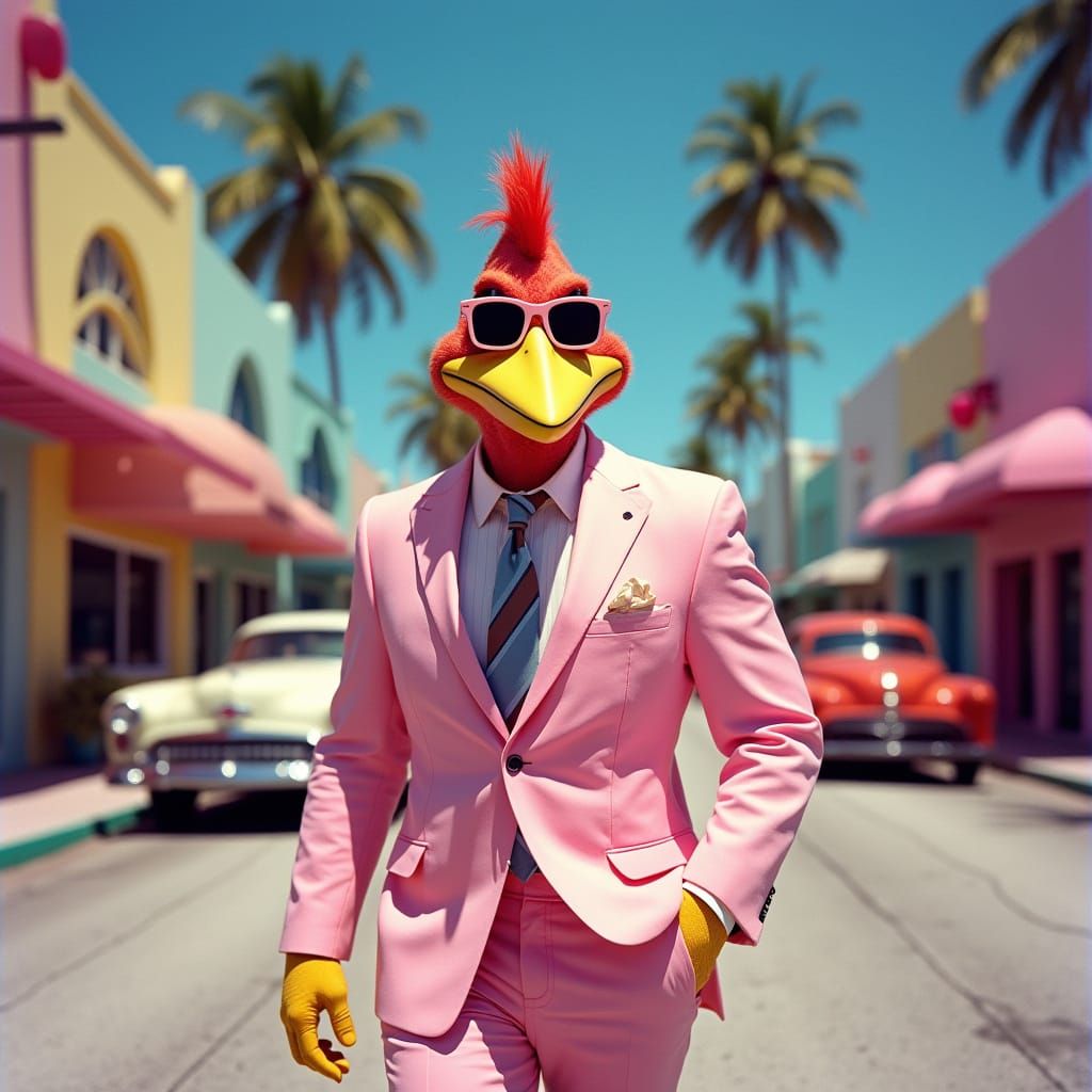 Foghorn Leghorn in Miami Vice Style