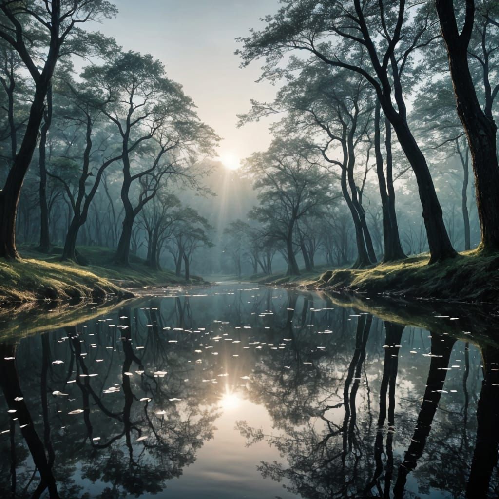 Serene Landscape Evokes Calm and Peace