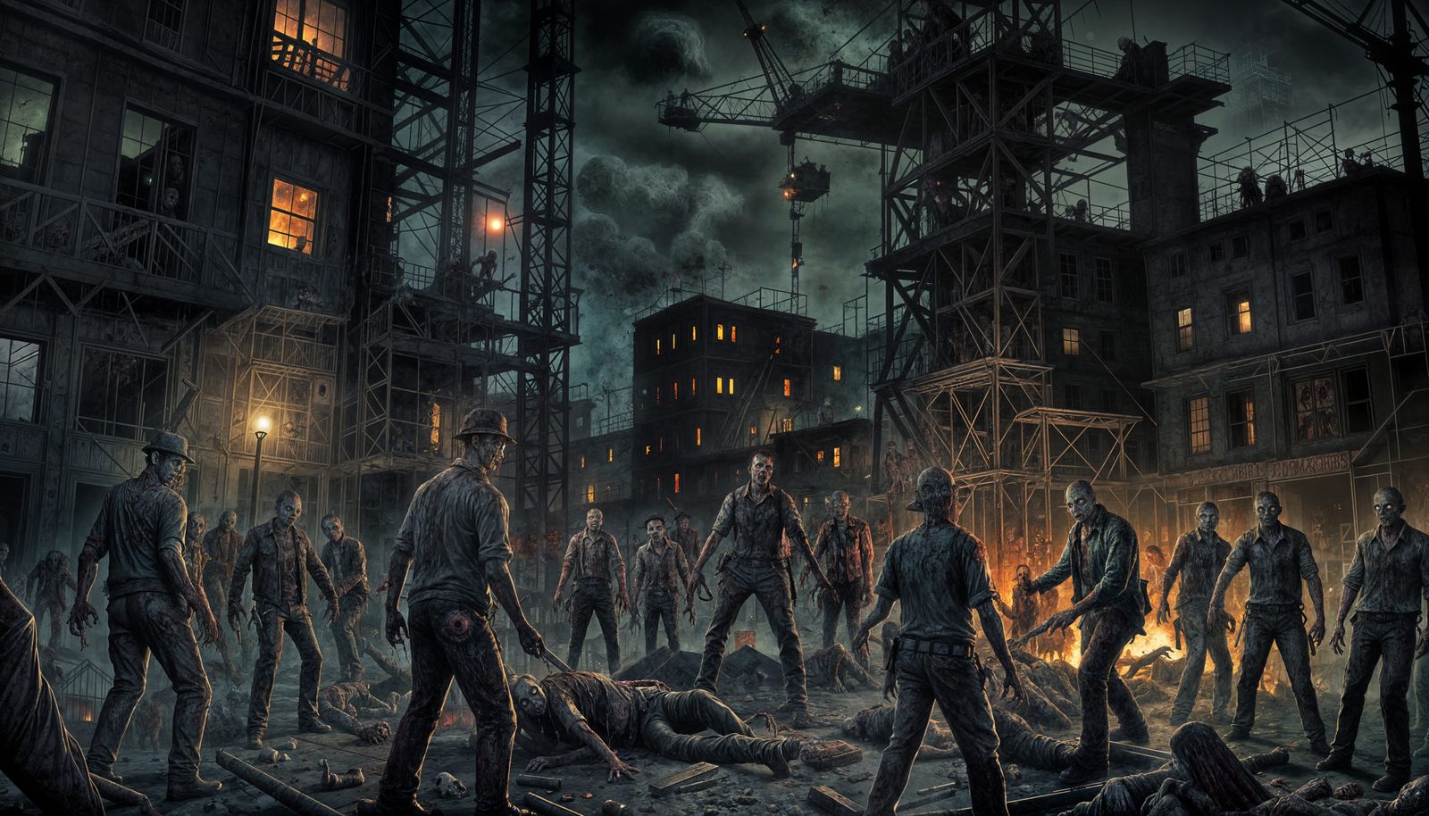 Noir Zombie Horror at Construction Site