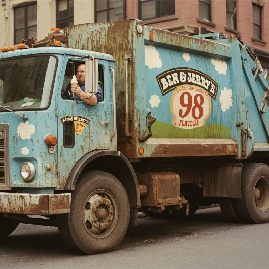 "HURRY UP!  THE ICE CREAM MAN IS HERE!"