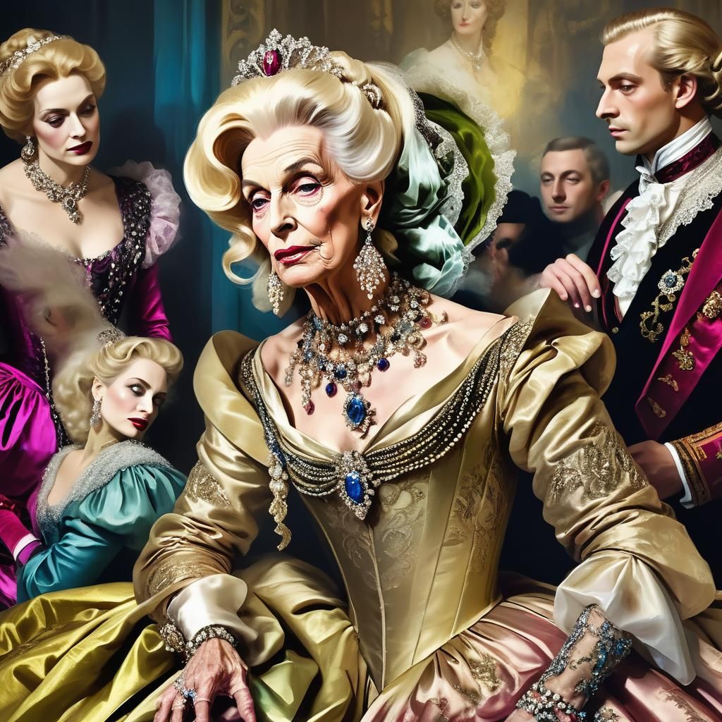 Baroque Portrait of Transvestite in Street Art Style