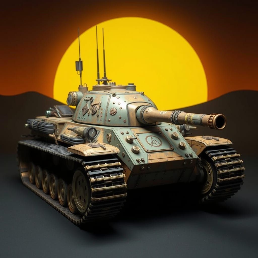 rough schematic steampunk Martian tank