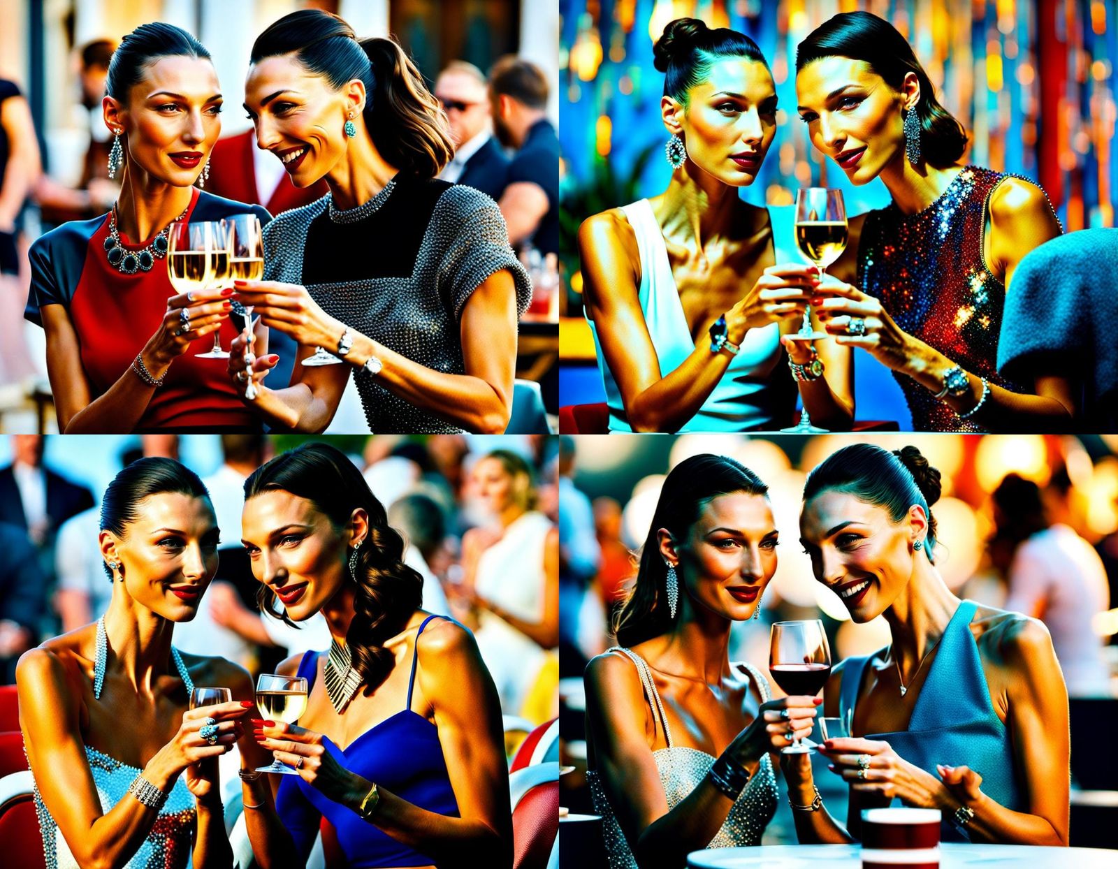 Two Best Friends Enjoying Wine and Painting Nails