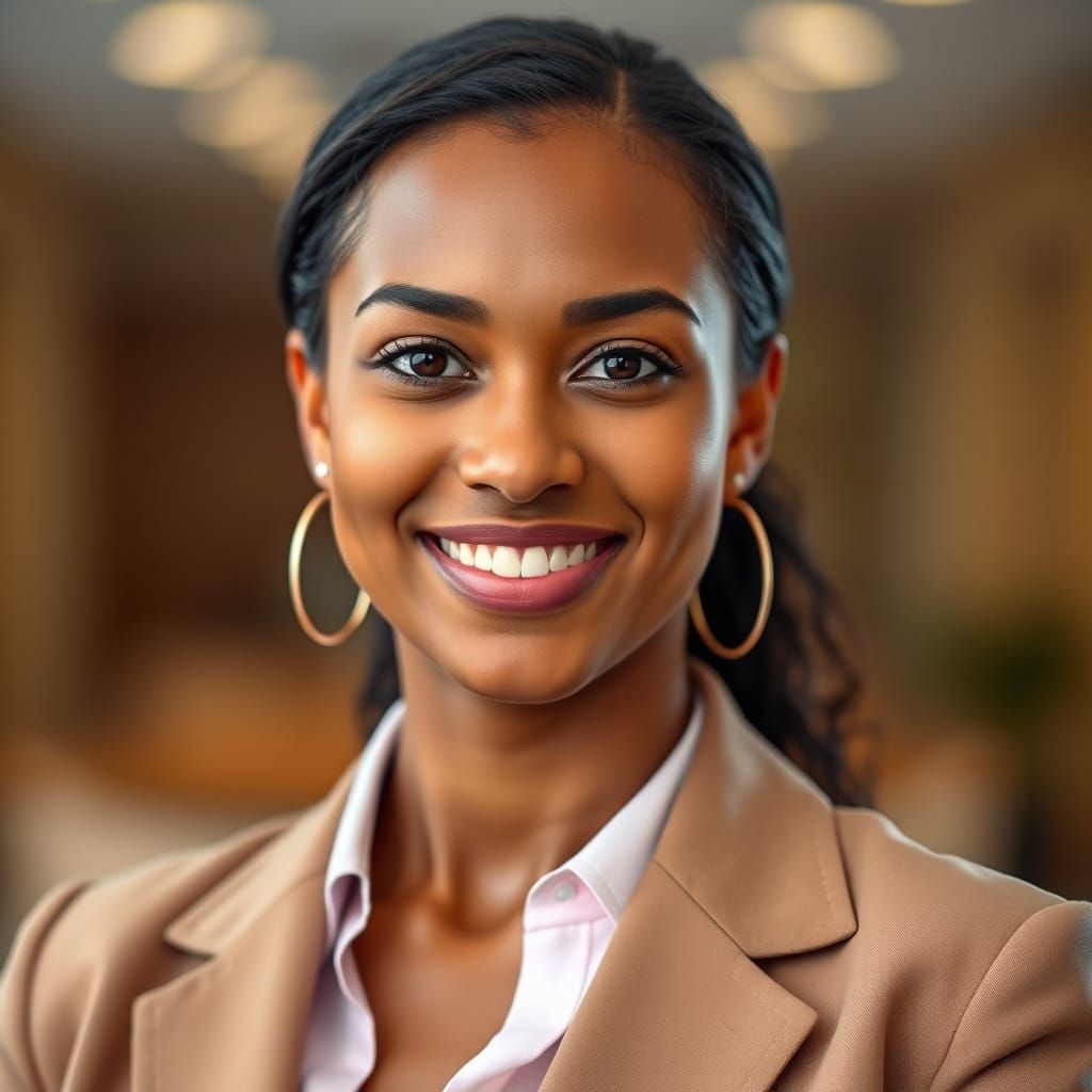 Confident Woman in Close-Up Portrait