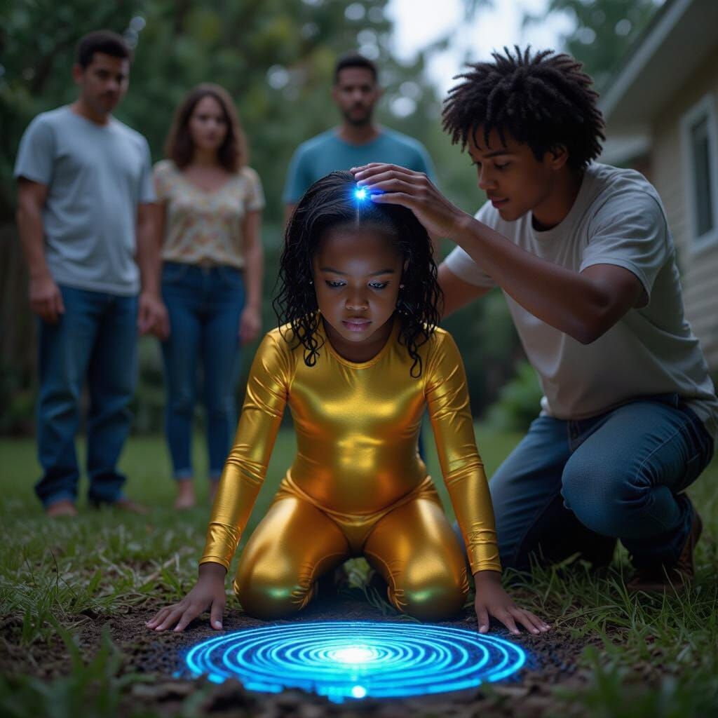 Child Mesmerized by Spirals in Cinematic Film Still