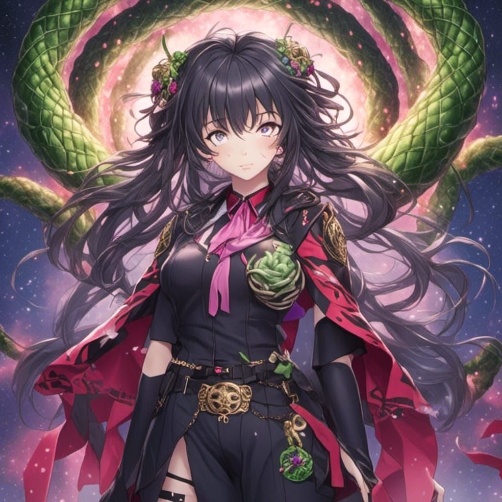 Hinata as Medusa Gorgon in Detailed Matte Painting