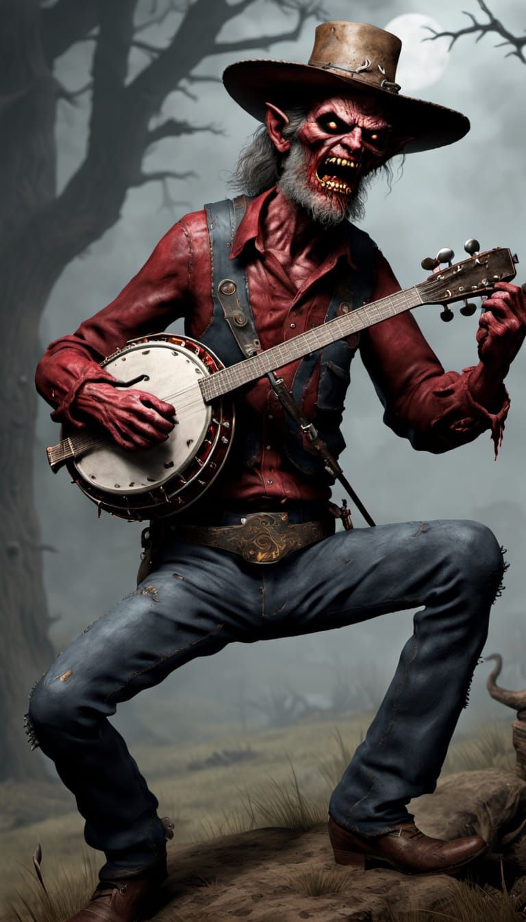 Folklore Hill Scene in Dark Zombiecore Style