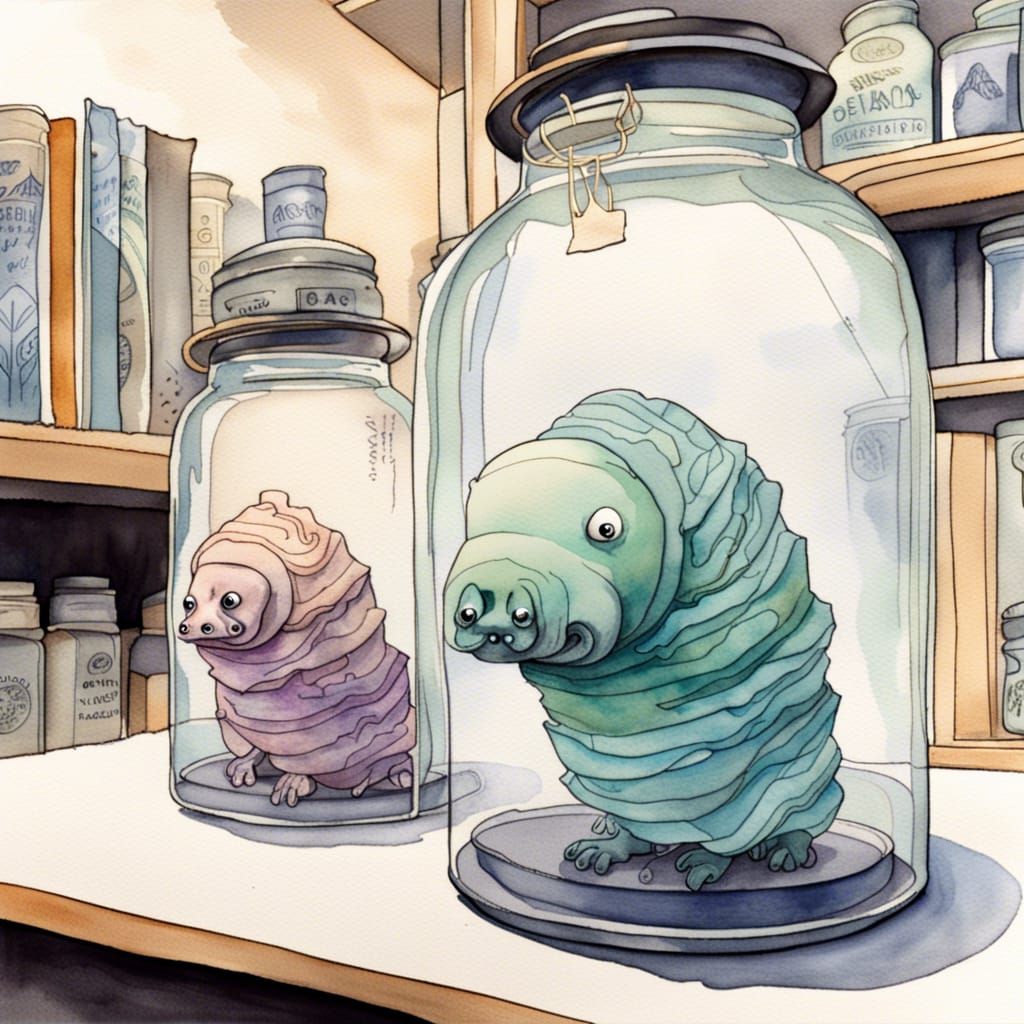 Museum of Tardigrades: Watercolor and Ink Art