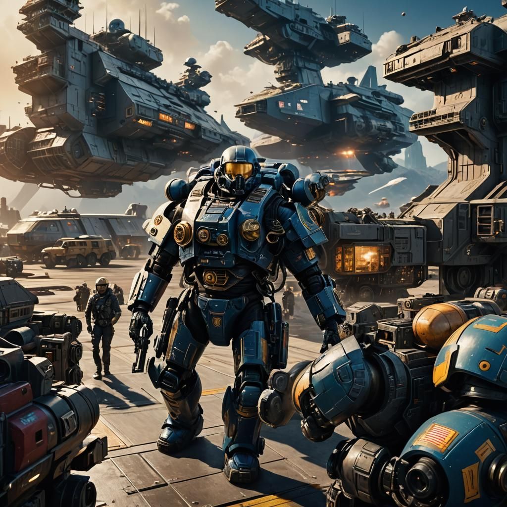 US Space Marine Ship Docks in Orbit