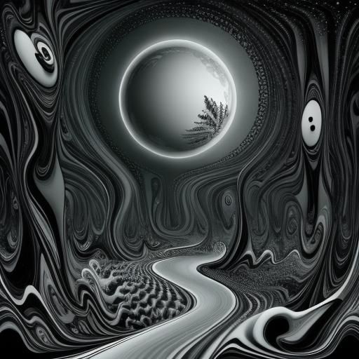 Abstract World in Black and White Surrealism