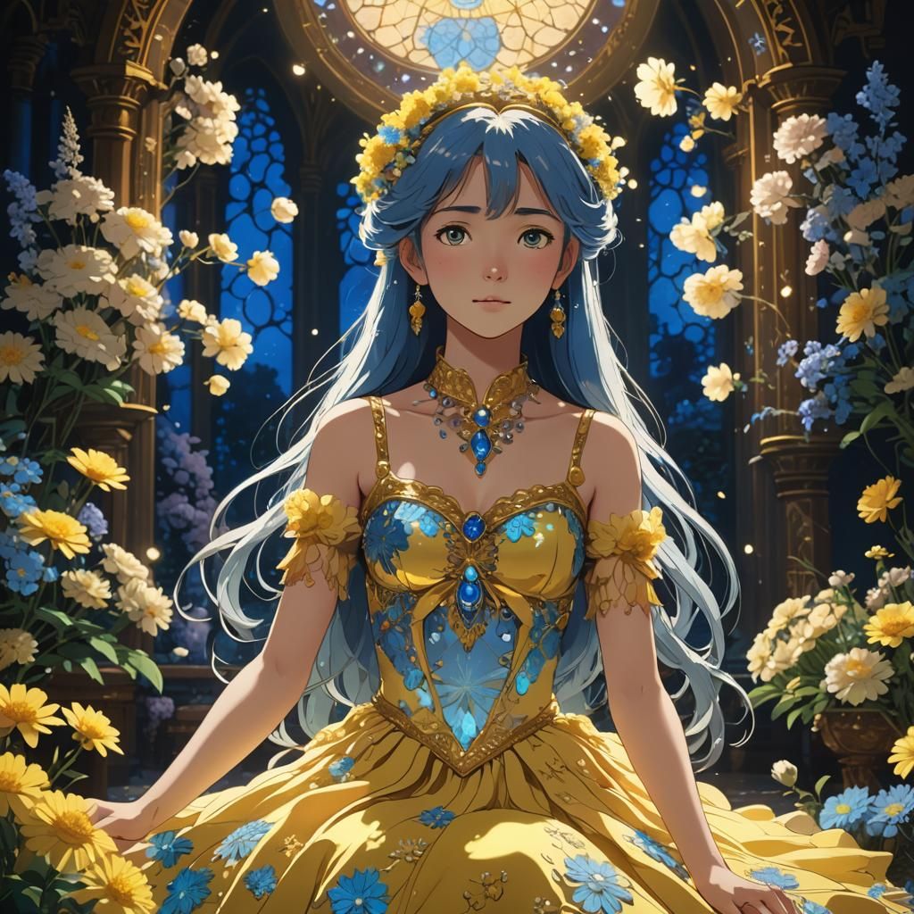Ghibli Anime Space Princess in Ornate Room