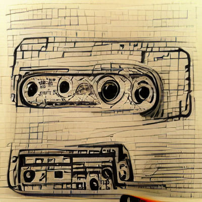 Retro Cassette Tape Illustration