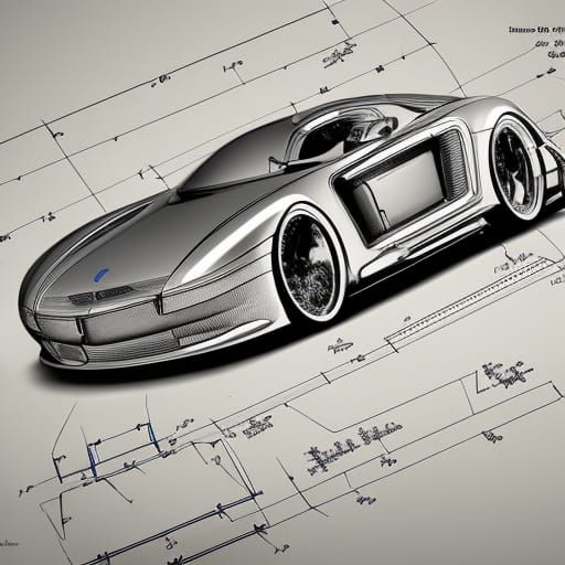 Mercedes Benz AMG R232 SL Blueprint Art