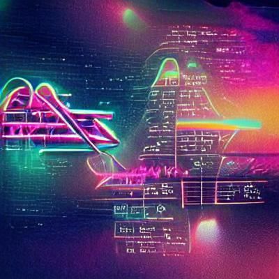 Led Zeppelin in Synthwave Neon Retro Style