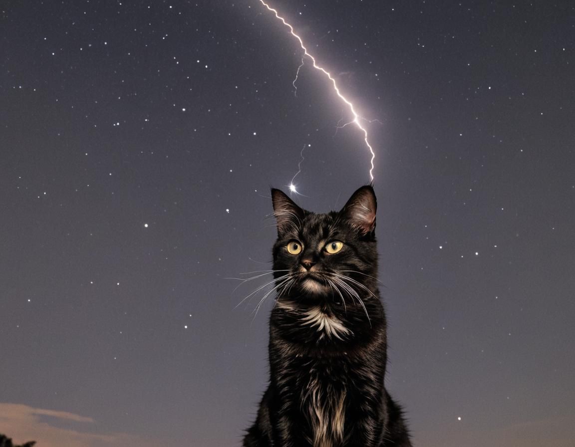 Lightning Strikes a Black Key at Night