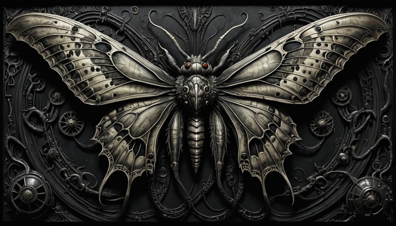 Giant Witch Moth in H.R. Giger Style