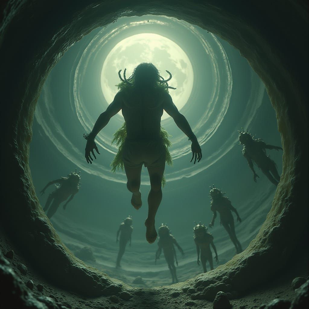 Bewildered Man Escapes Alien Cocoon in Zero-Gravity Horror