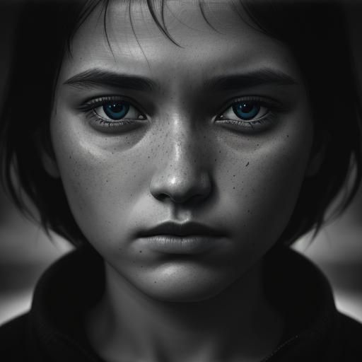 Monochrome Close-Up Portrait in Ambient Light