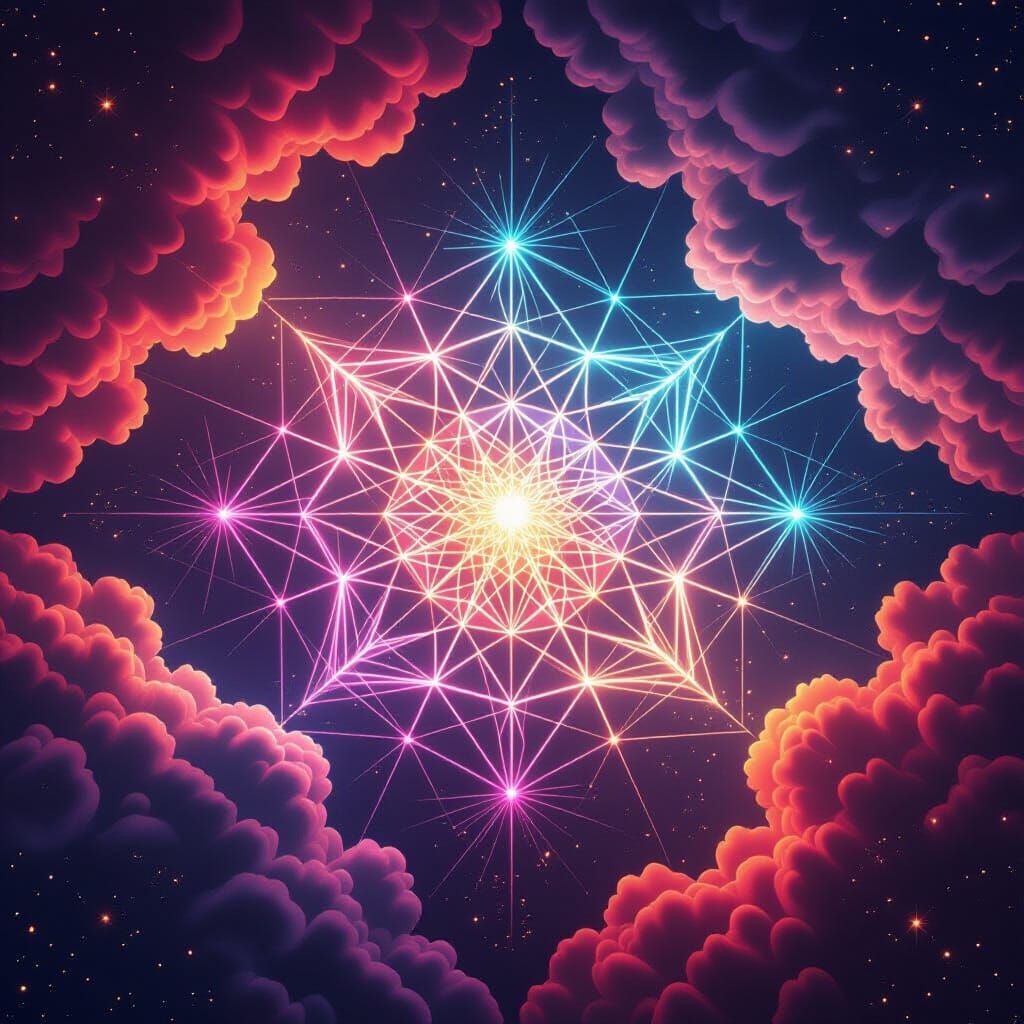 Glowing Fractal Constellations in Cosmic Gradients