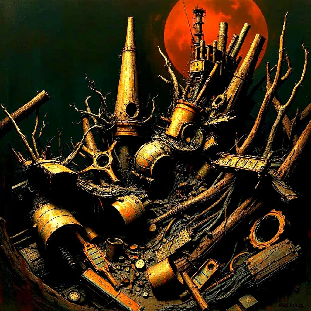 Dark Surrealism in Rusty Decay