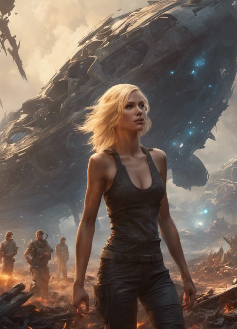 Crashed Starship on Alien World: Dark Fantasy Art