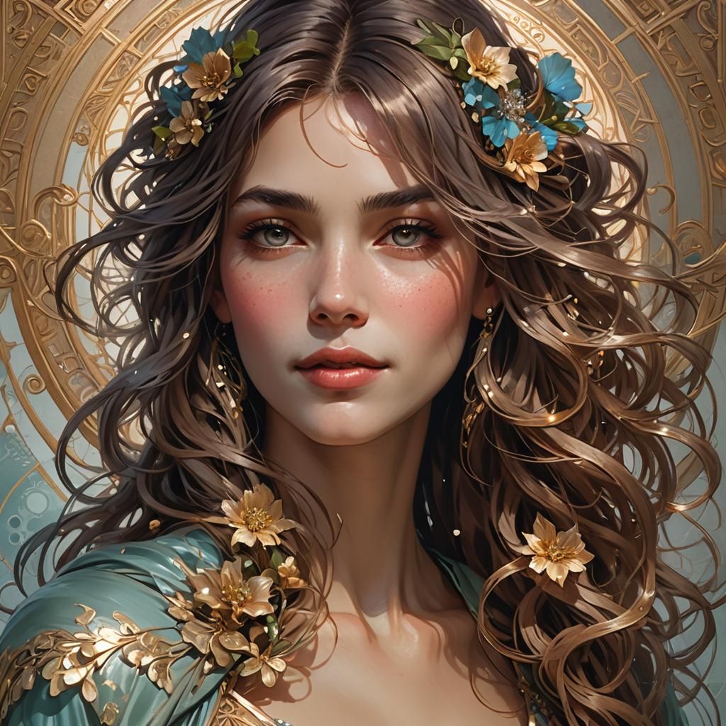 Pensive Woman Portrait in Late 1800s Style