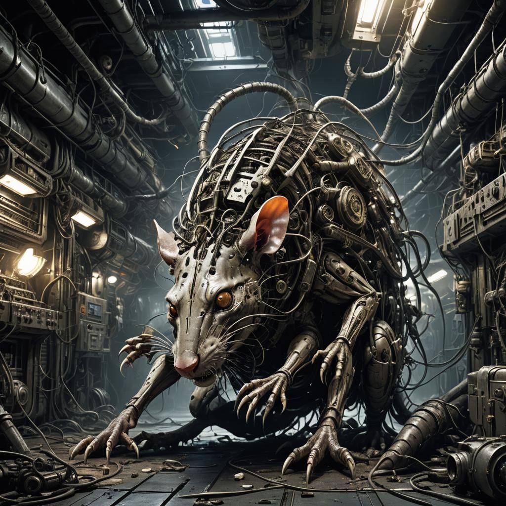 Biomechanical Giant Rat Attacks in Industrial Space Station