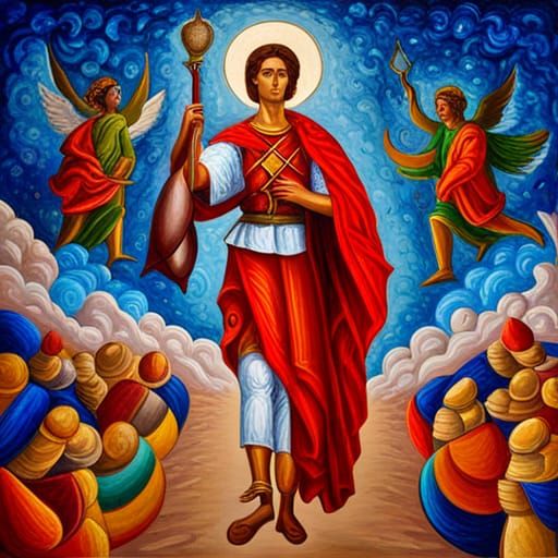 Saint Expedite Petition in Neo-Impressionist Style