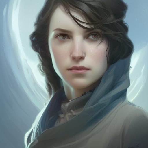 Lyra and Will Portrait in Art Nouveau Style