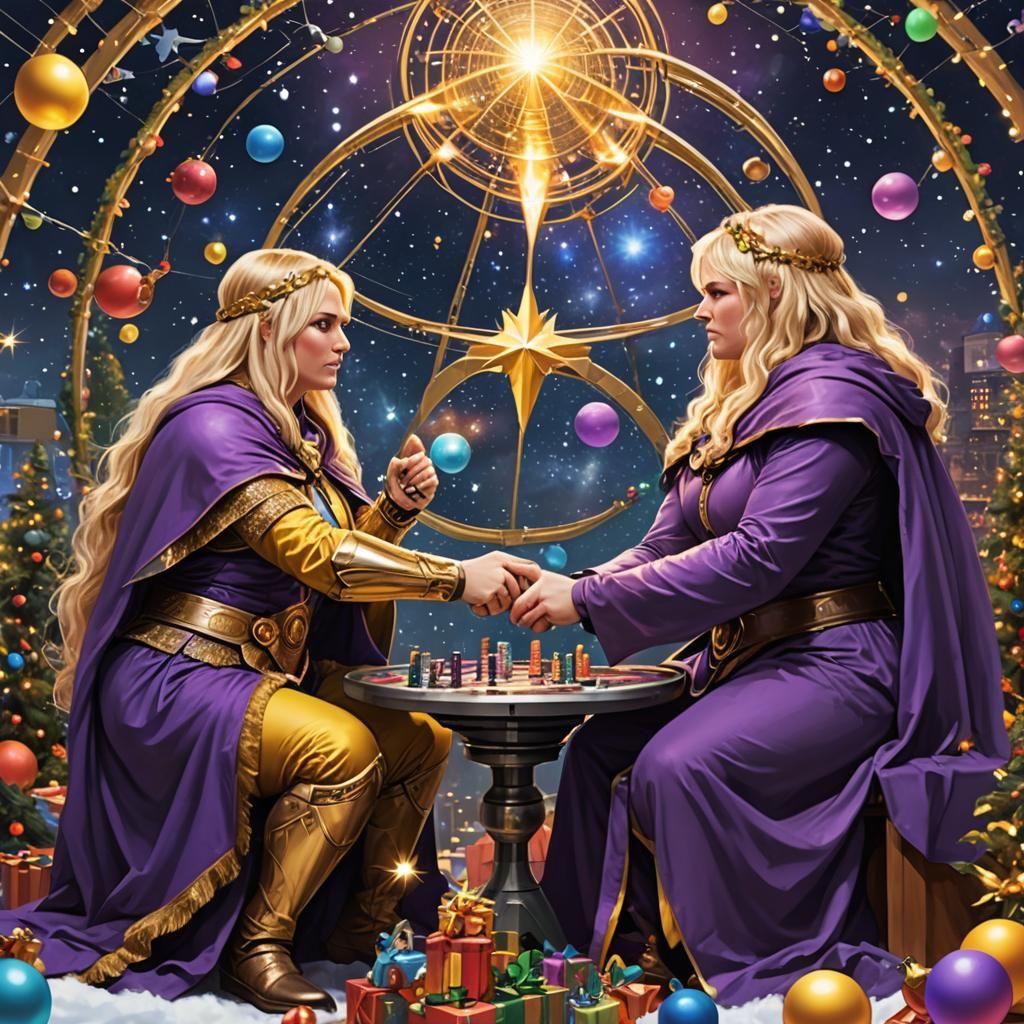 Supergoddess Discovers Battle Helmet in Space Scene