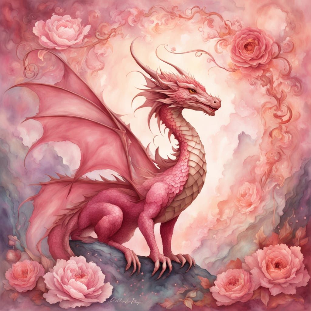 Dragon of Radiant Love in Whimsical, Dreamy Art Style